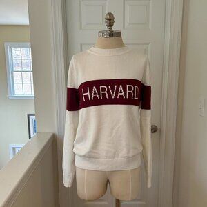 Hillflint white and burgundy Harvard sweater